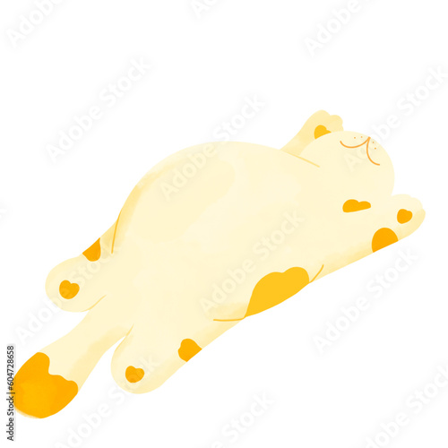 orange lazy cat isolated, vector, illustration, cartoon