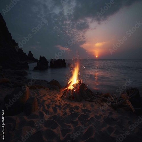 Campfire on Sunset Beach