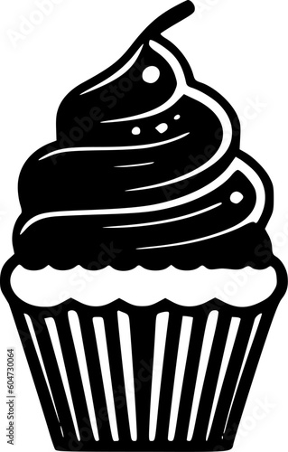 Cupcake | Minimalist and Simple Silhouette - Vector illustration