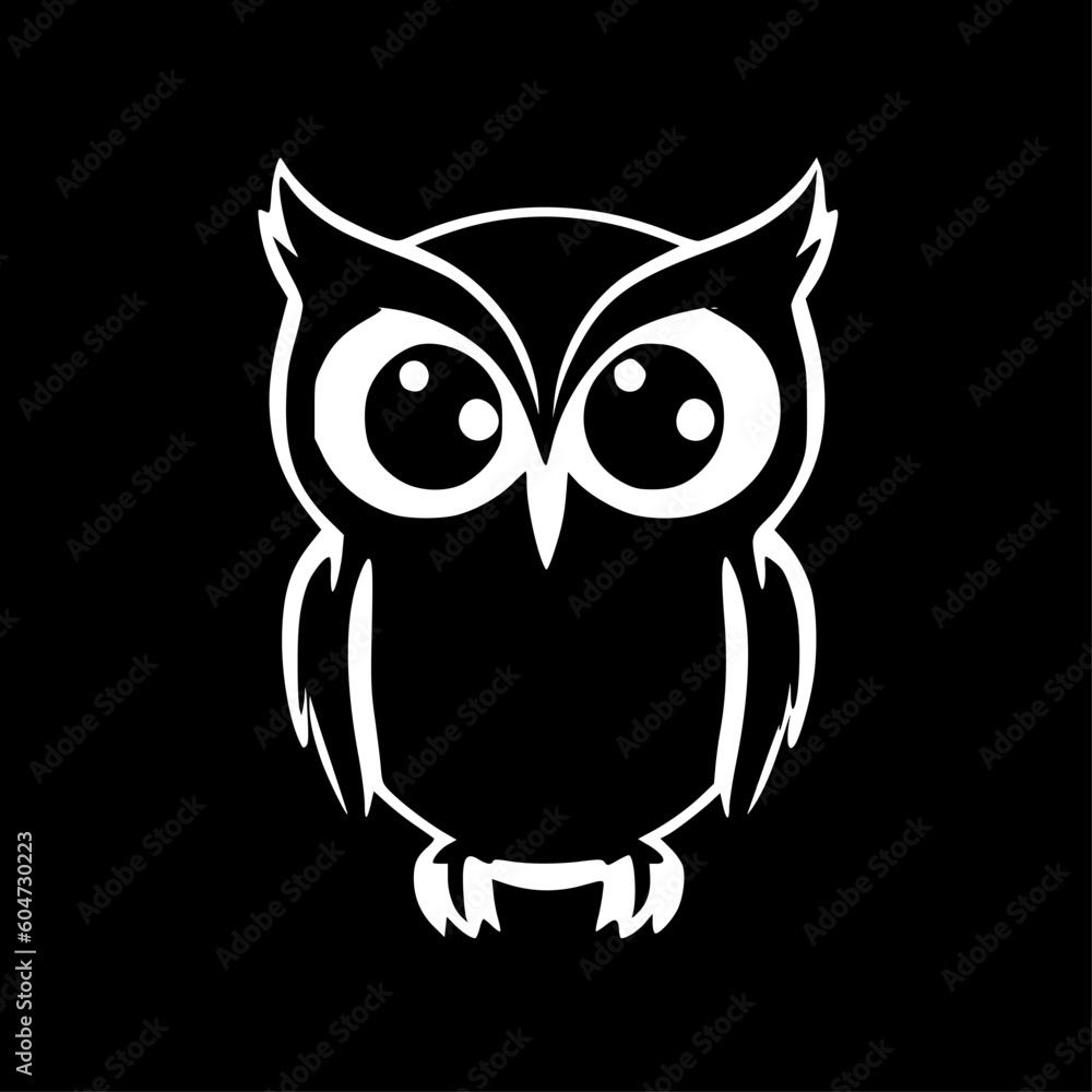 Fototapeta premium Owl | Minimalist and Simple Silhouette - Vector illustration