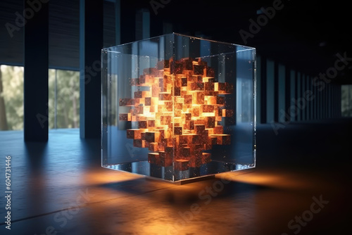teseract cube illustration, concept, generative ai