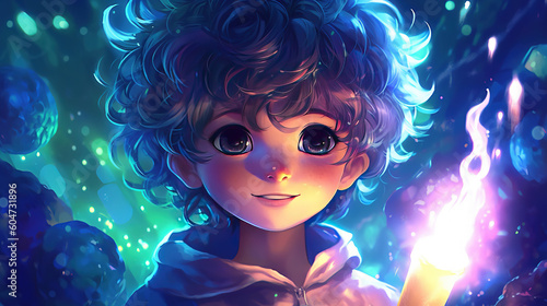 Cute child with anime style