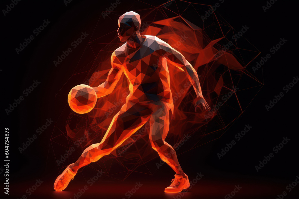 Basketball player abstract illustration - generative ai