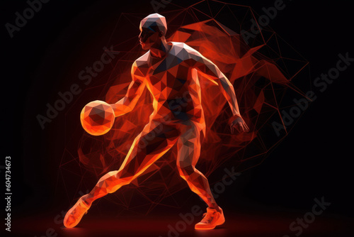 Basketball player abstract illustration - generative ai © Kamil