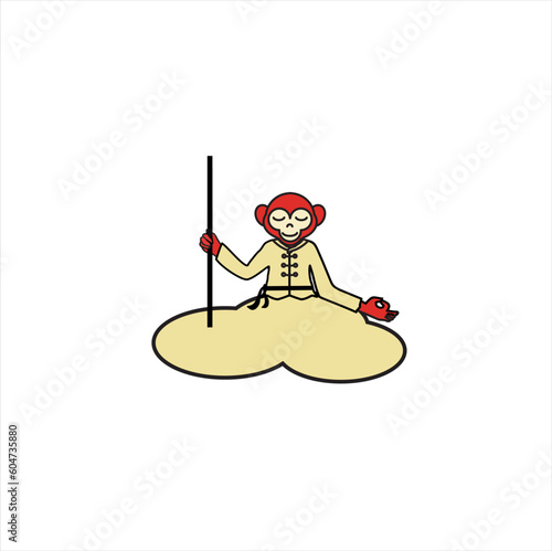 monkey guru meditation vector