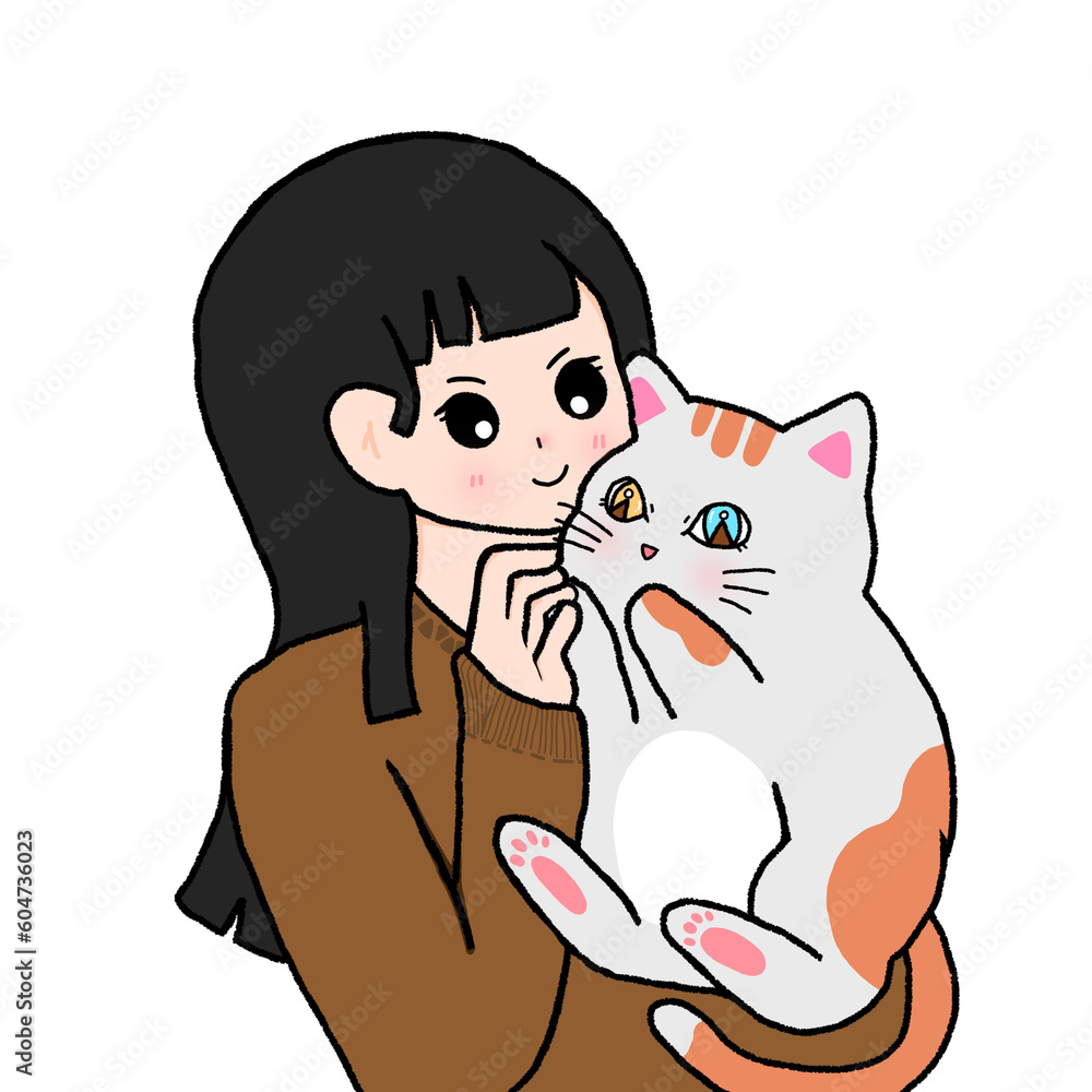 Girl with a cat