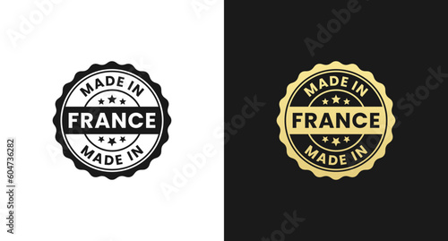 Made in France Stamp or Made in France Label Vector Isolated in Flat Style. Best Made in France stamp for product packaging design element. Made in France label for packaging design element.