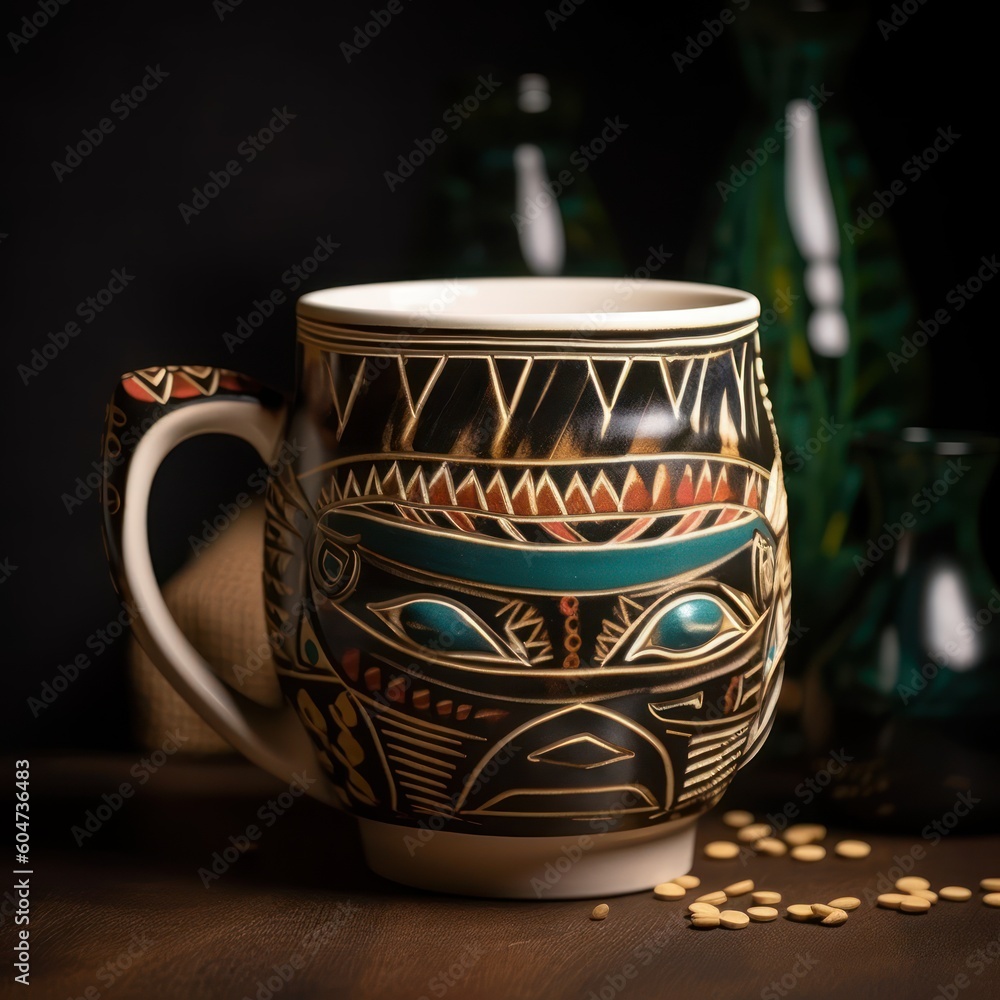 Tribal pattern style of a cup, native culture Stock Illustration ...