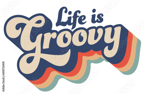 Summer beach abstract retro groovy print. Fun happy trendy vector t-shirt or hippie tee.