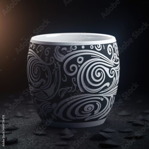 Tribal pattern style of a cup, native culture