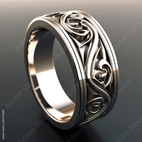 Maoris's ring, native culture, tribal style of a ring