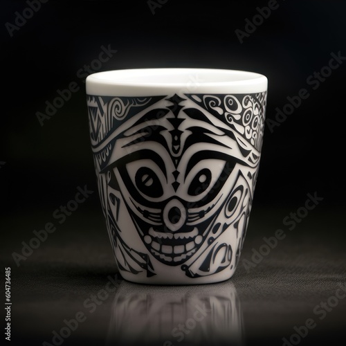 Tribal pattern style of a cup, native culture