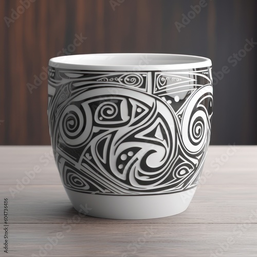 Tribal pattern style of a cup, native culture