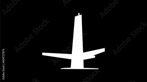 Black and white illustration, Cabo Branco Lighthouse, the easternmost point of the Americas - João Pessoa / PB.