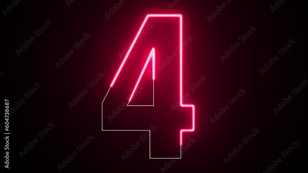4K Ultra Hd Video. 4 text electric red lighting text with animation on black background, 3D Animation. 4 Number. Four number. 4K Ultra Hd Video. 4 text electric red lighting text with animation on black background, 3D Animation. 4 Number. Four number.