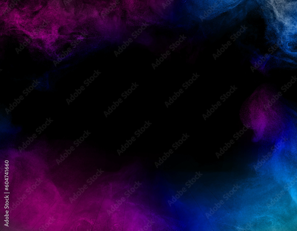 Fototapeta premium Smoke illuminated with neon light in dark room