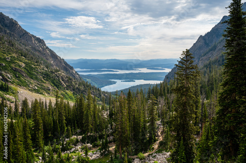 Looking Out Over String and Jenny Lakes in Grand Teton