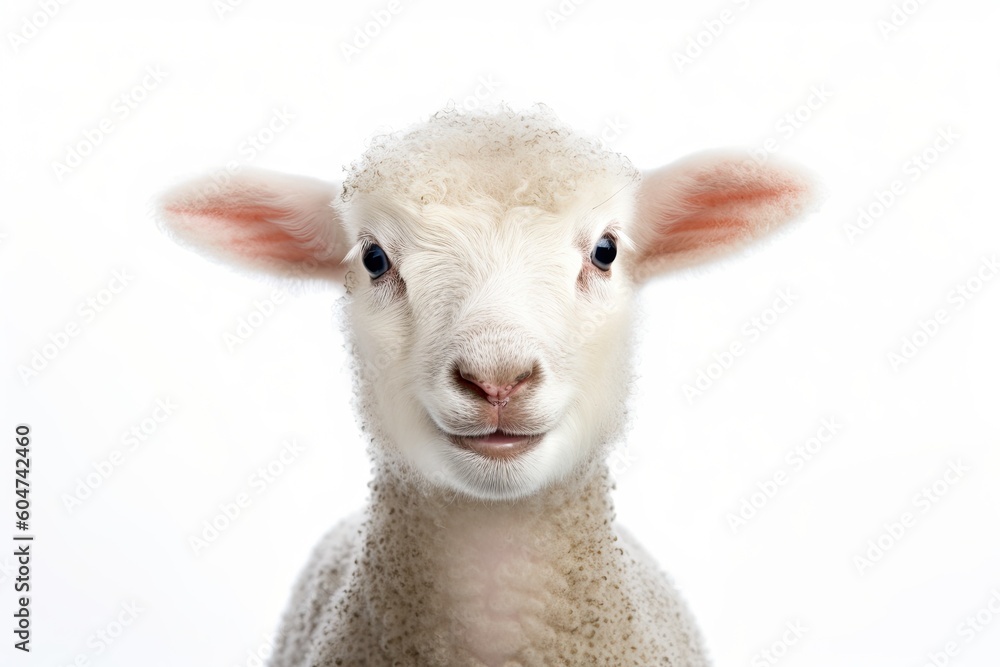 A young lamb on a white background - sheep - EID AL ADHA- Generative AI
A young lamb on a white background - sheep - EID AL ADHA- Generative AI