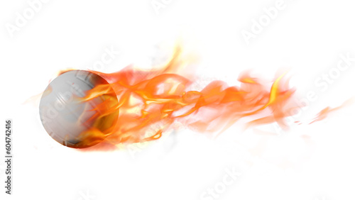 volley ball on fire, volleyball with a trail of fire, fireball