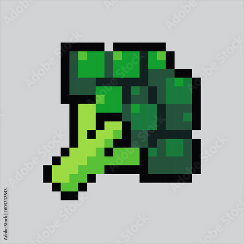 pixel art broccoli. broccoli vegetables pixelated design for logo, web,
mobile app, badges and patches. Video game sprite. 8-bit. Isolated vector illustration.