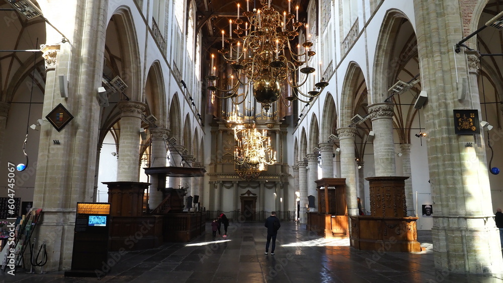 The interiors of St. Laurenskerk Alkmaar Netherlands