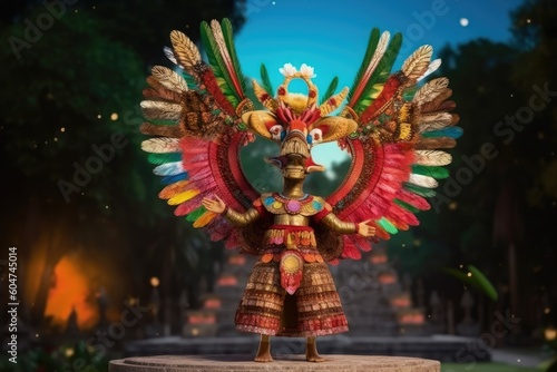 fairytale bird creature in the forest. distinct generative AI image.