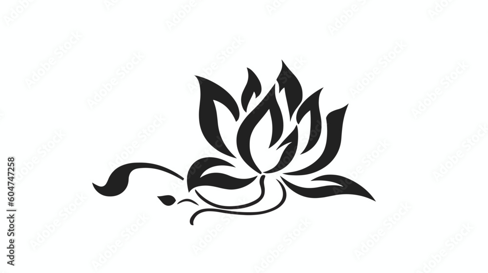 vector lotus silhouette. Vector black lotus icons set on white background. Lotus plant. Lotus flower vector lotus silhouette. Vector black lotus icons set on white background. Lotus plant. Lotus flower