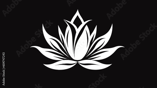 vector lotus silhouette. Vector black lotus icons set on white background. Lotus plant. Lotus flower