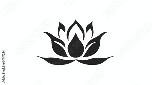 vector lotus silhouette. Vector black lotus icons set on white background. Lotus plant. Lotus flower