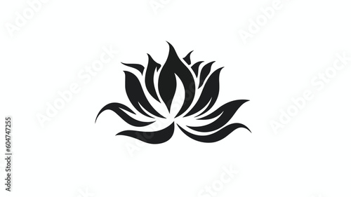 vector lotus silhouette. Vector black lotus icons set on white background. Lotus plant. Lotus flower