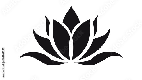 vector lotus silhouette. Vector black lotus icons set on white background. Lotus plant. Lotus flower