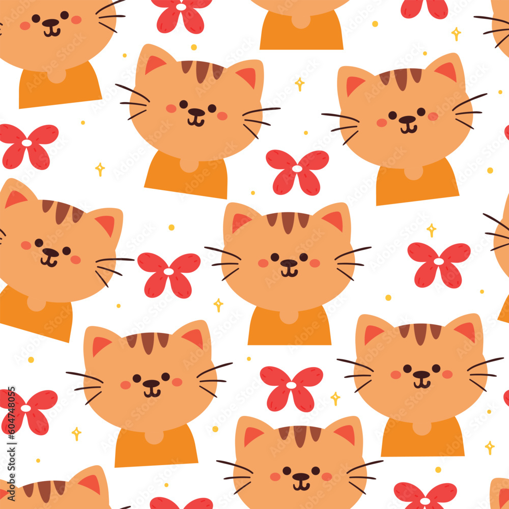 custom made wallpaper toronto digitalseamless pattern cartoon cat. cute animal wallpaper for textile, gift wrap paper