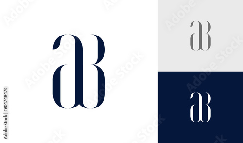 Letter AB initial monogram logo design