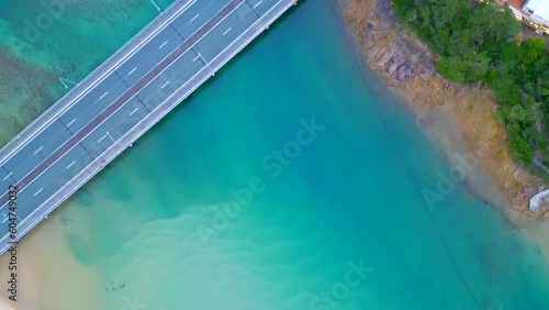 Drone view of Tallebudgera Creek and Burleigh Heads Australia photo