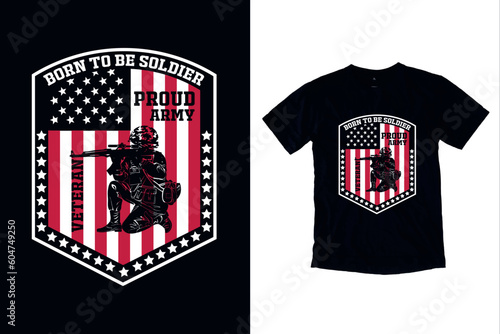 Army veteran typography tshirt design
