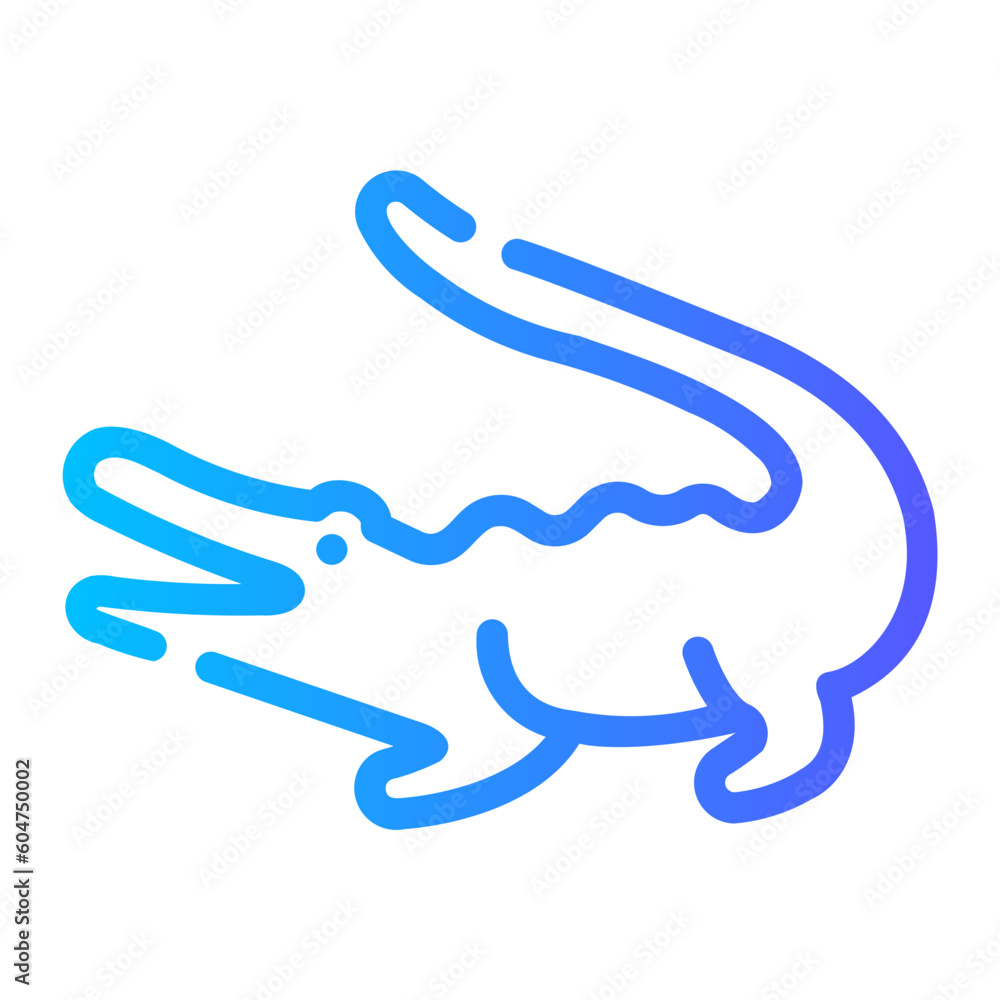 alligator Line Gradient Icon alligator Line Gradient Icon