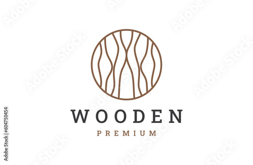 wood logo design vector template creative wood symbol line style . photo