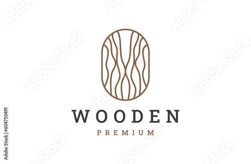 wood logo design vector template creative wood symbol line style .