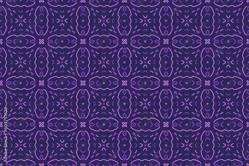 Pattern with flower texture in intricate style purple color