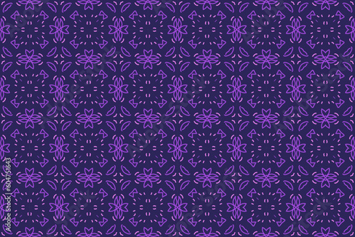 Pattern with flower texture in intricate style purple color