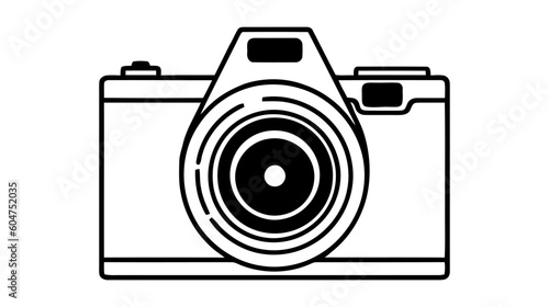 Camera icon, flat photo camera vector isolated. Modern simple snapshot photography sign