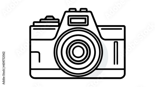 Camera icon, flat photo camera vector isolated. Modern simple snapshot photography sign
