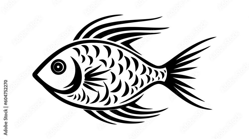 Fototapeta premium Fish vector Icon. Sea Food illustration symbol. Farm Element logo