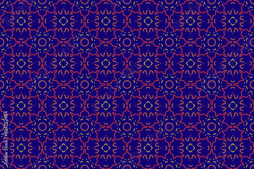 Intricate design of wallpaper with blue color in ethnic motif