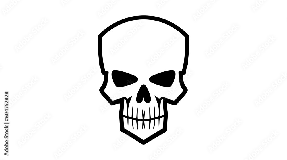 Skull and bones mortal symbol vector illustration isolated on white background Skull and bones mortal symbol vector illustration isolated on white background