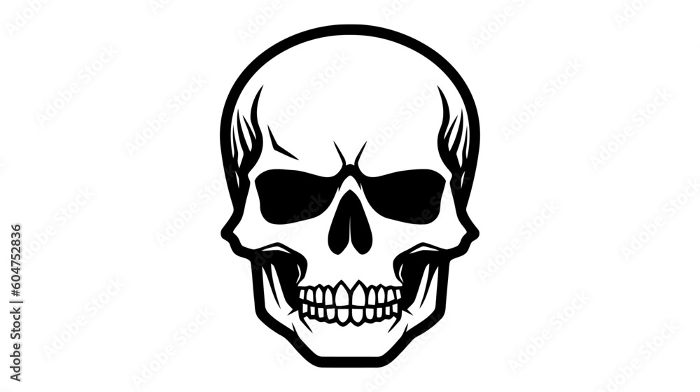 Skull and bones mortal symbol vector illustration isolated on white background Skull and bones mortal symbol vector illustration isolated on white background