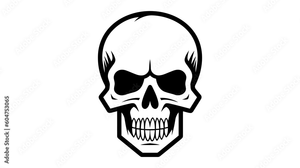 Skull and bones mortal symbol vector illustration isolated on white background Skull and bones mortal symbol vector illustration isolated on white background