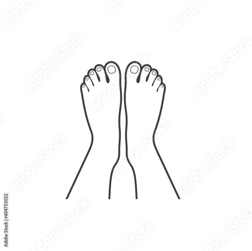 illustration of feet, foot icon, vector art.