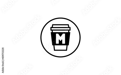 M cafe letter logo template
