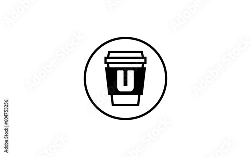 U cafe letter logo template